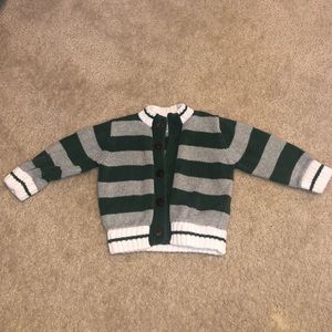 Baby Gap a Green Striped Sweater/ Striped Cardigan 6-12 months